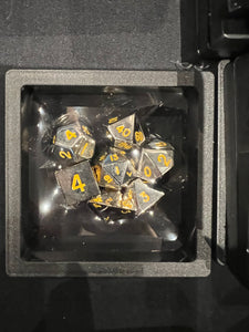 Chrome and Gold Dice Fanatics Metal Dice