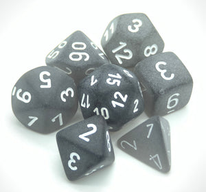 Chessex Dice Set - Frosted Smoke/White
