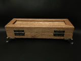 Solid Wood Oak Dice Treasure Box with Antique Hardware