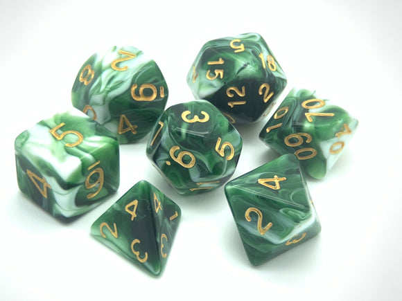 Jadeite Swirl - Polyhedral Dice Set