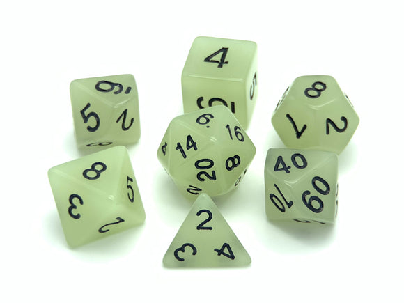 Fluorescent Moon - Glow in the Dark Polyhedral Dice Set