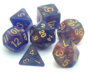 Sapphire Geode - Polyhedral Dice Set