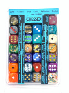 Chessex 2019 "Classic" Dice Color Reference Packet