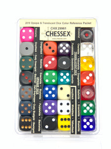 Chessex 2019 Opaque & Translucent Dice Color Reference Packet
