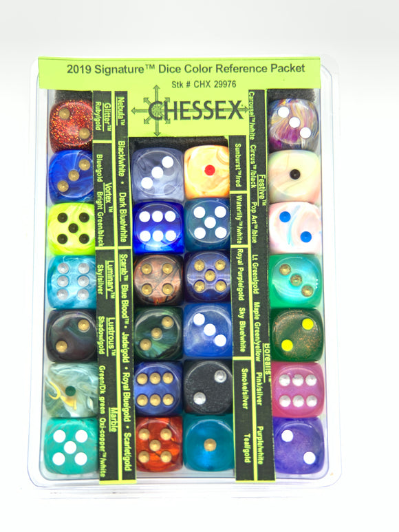 Chessex 2019 Signature Dice Color Reference Packet