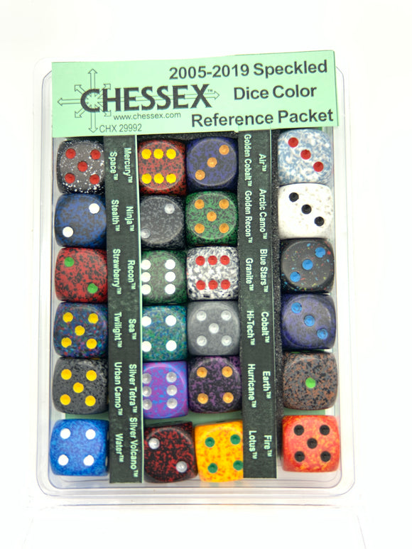 Chessex 2005-2019 Speckled Dice Color Reference Packet