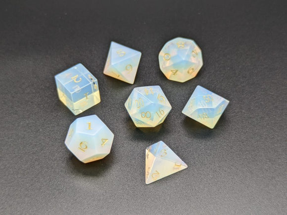 Opal - Gemstone Dice Set